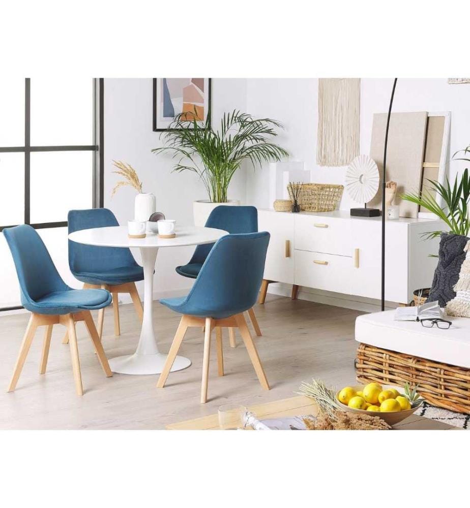 Lot de 2 chaises de salle à manger DAKOTA II Velours Bleu
