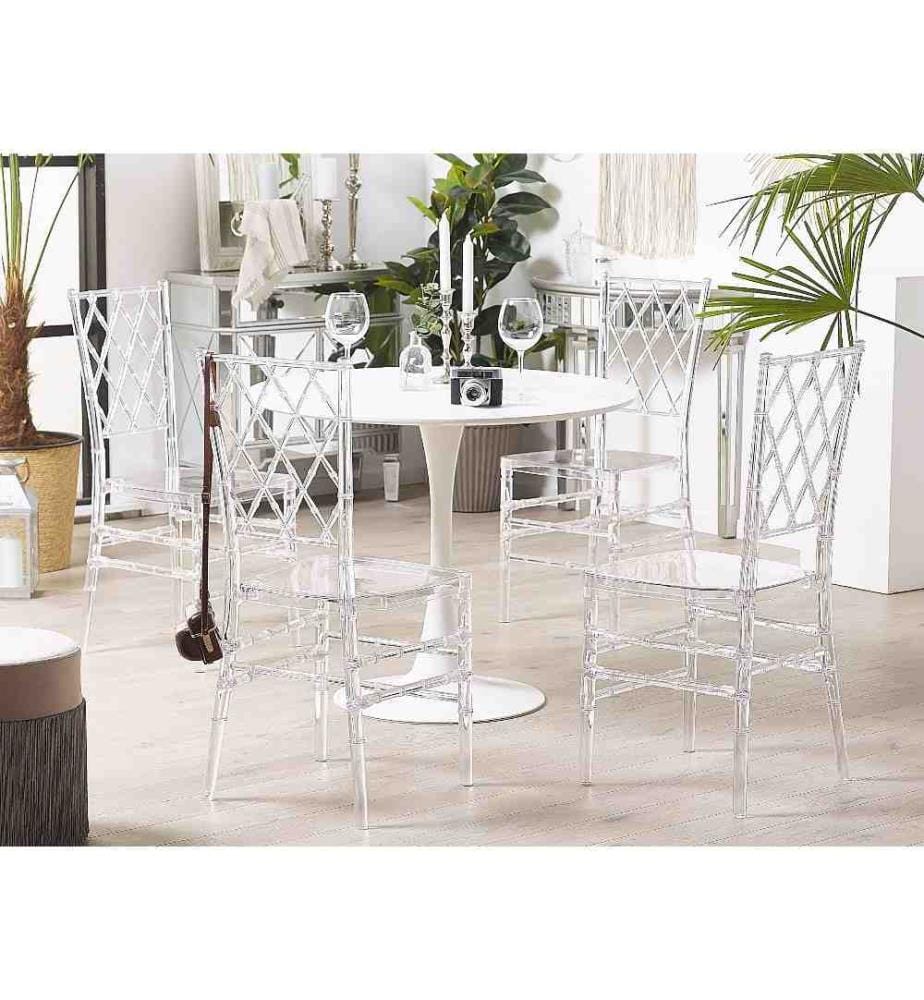 Lot de 2 chaises de salle à manger CLARION Transparent