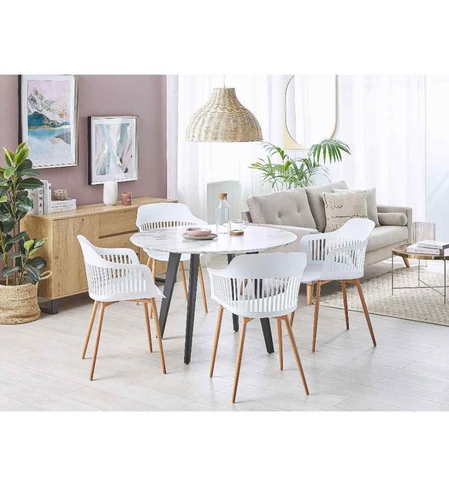 Lot de 2 chaises de salle à manger BERECA Blanc