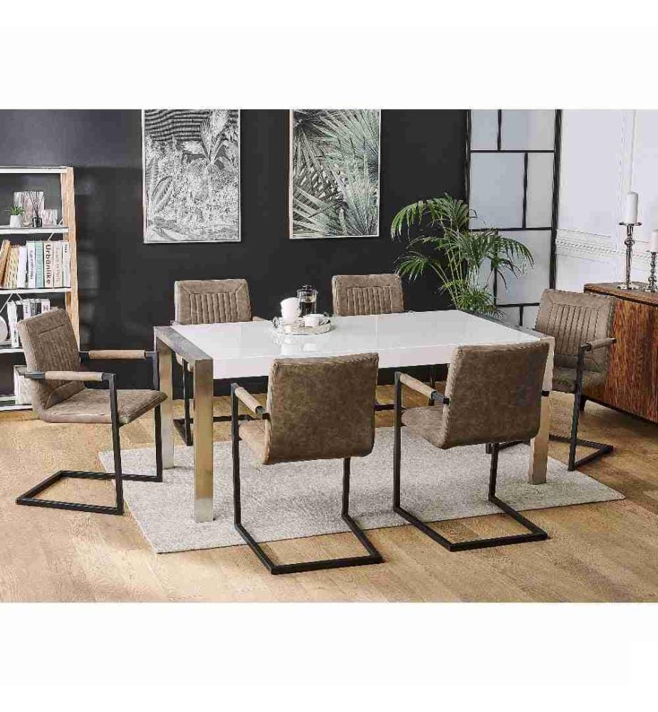 Lot de 2 chaises de conférence BRANDOL Cuir PU Marron