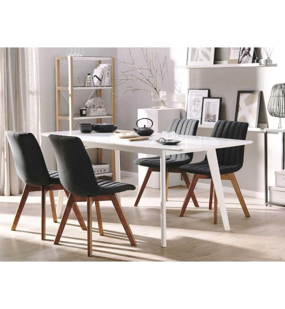 Lot de 2 chaises de salle à manger CALGARY Tissu Noir