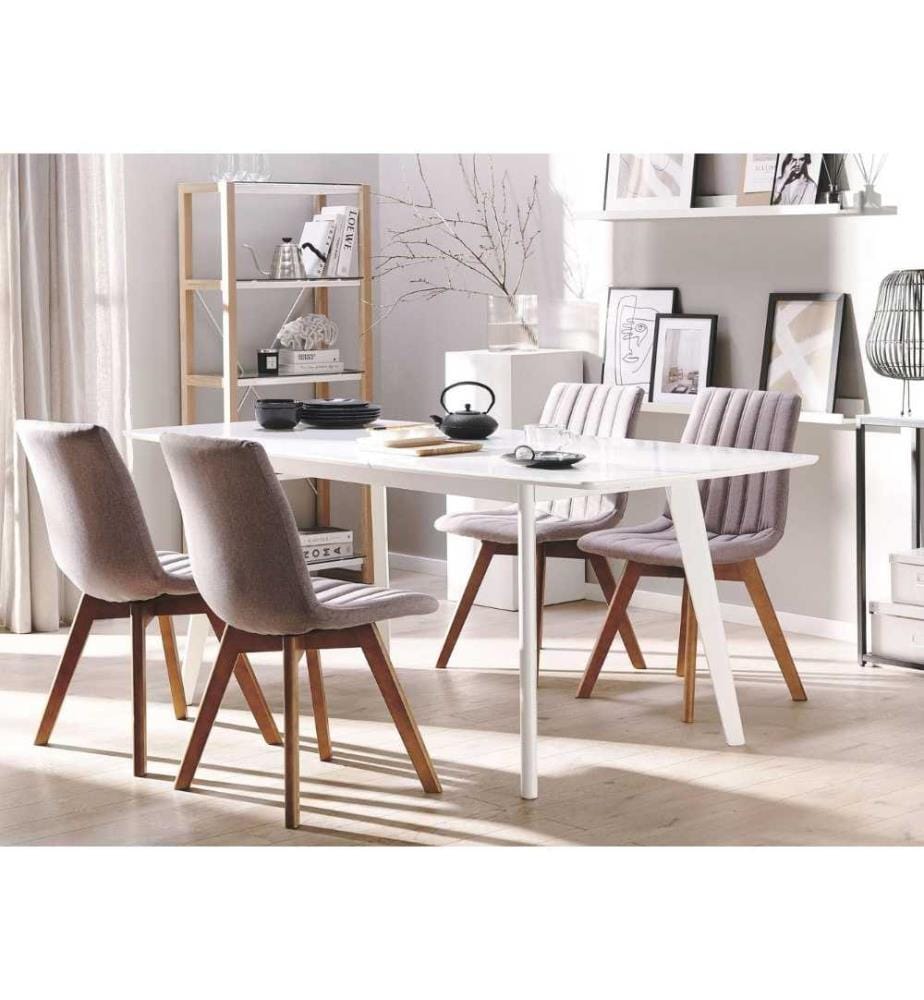Lot de 2 chaises de salle à manger CALGARY Tissu Taupe