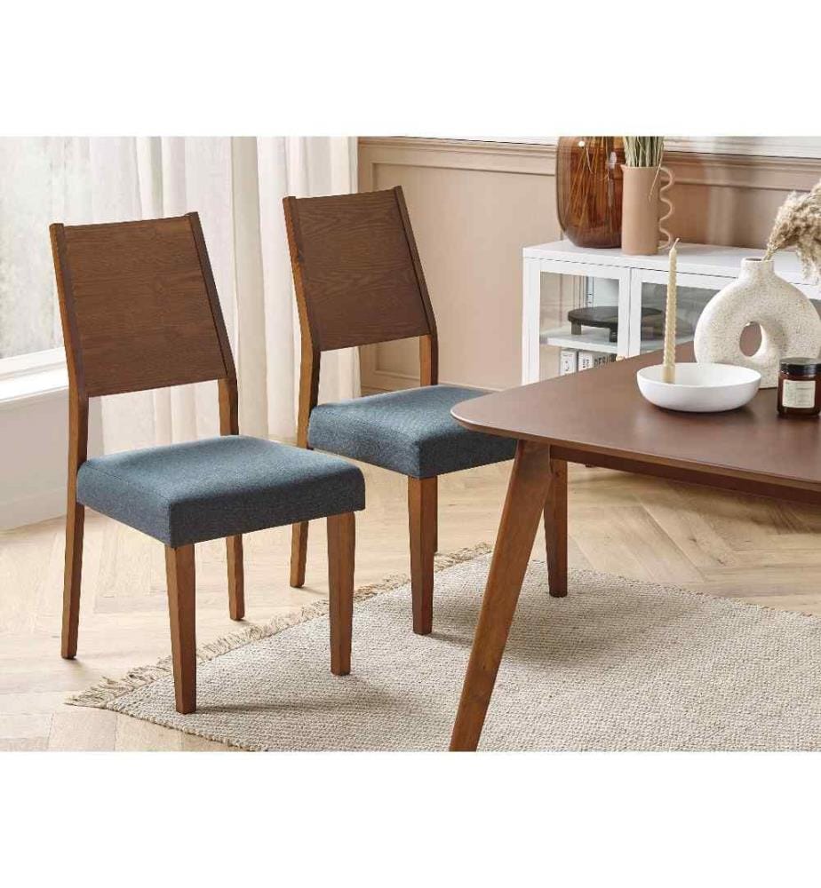 Lot de 2 chaises de salle à manger ELMIRA Bois Gris