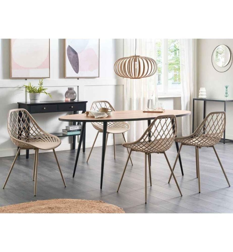 Lot de 2 chaises de salle à manger CANTON II Beige
