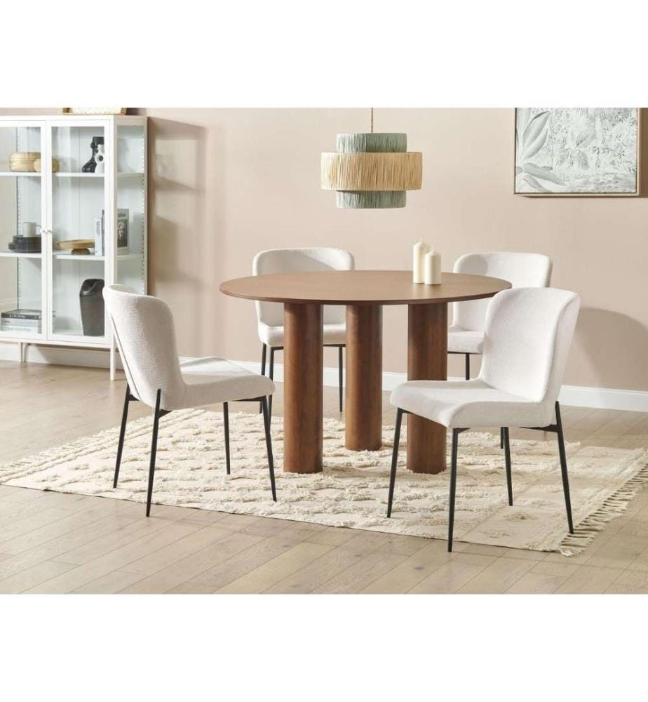 Lot de 2 chaises de salle à manger ADA Tissu Blanc cassé