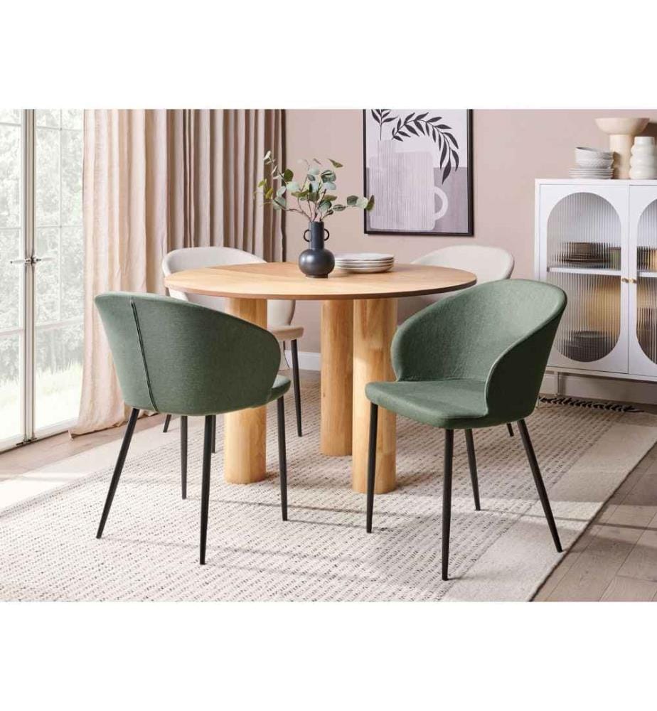 Lot de 2 chaises de salle à manger MASON Tissu Vert foncé