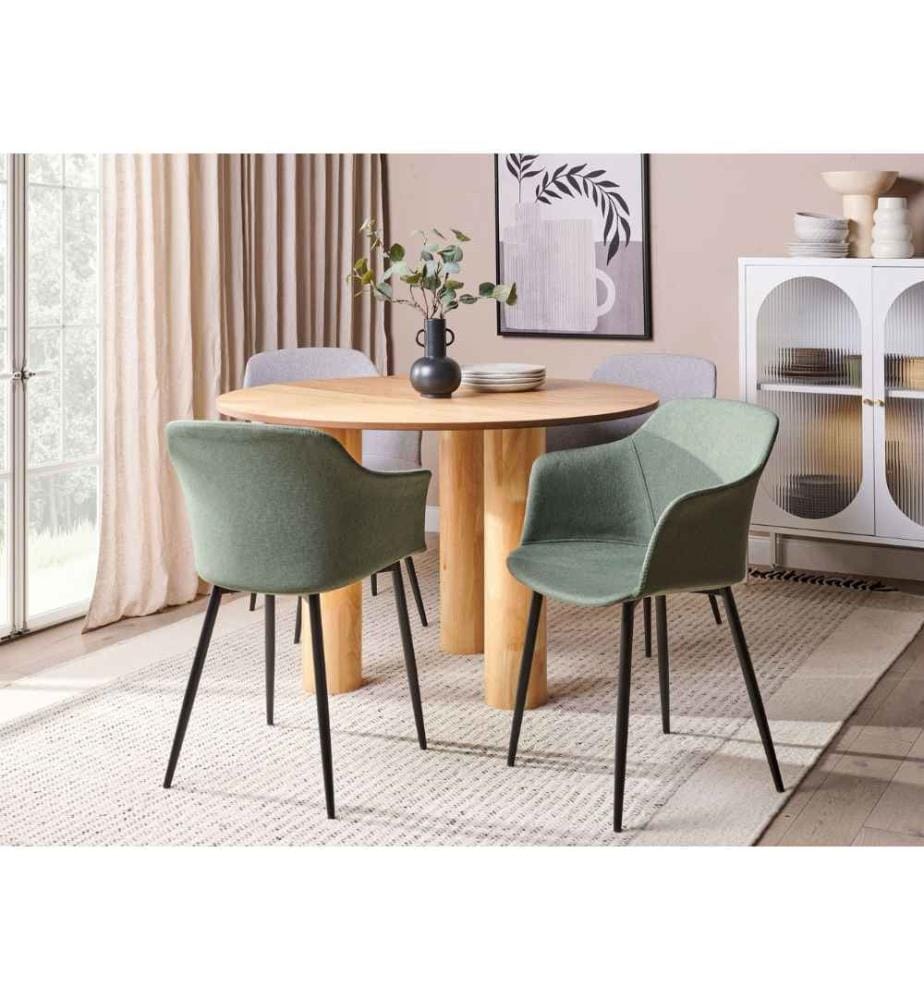 Lot de 2 chaises de salle à manger ELIM Tissu Vert foncé