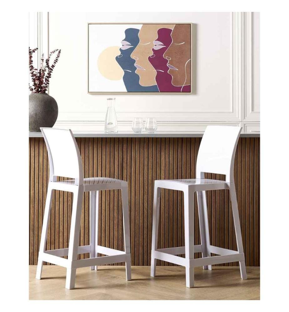 Lot de 2 chaises de bar WELLINGTON Blanc