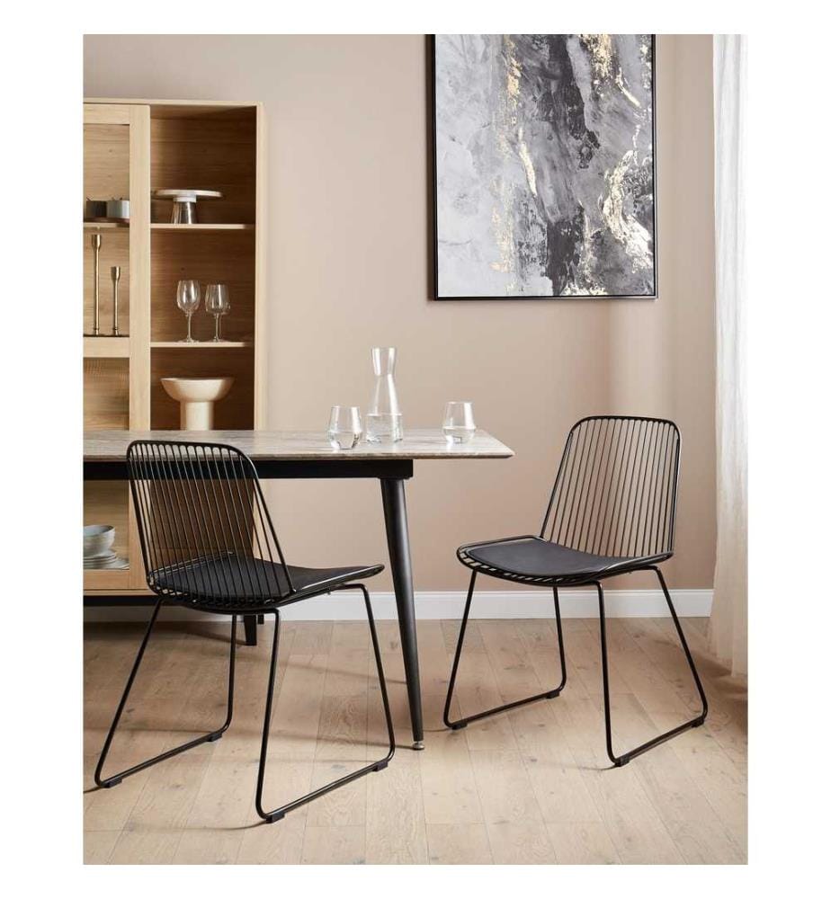 Lot de 2 chaises de salle à manger PENSACOLA Métal Noir