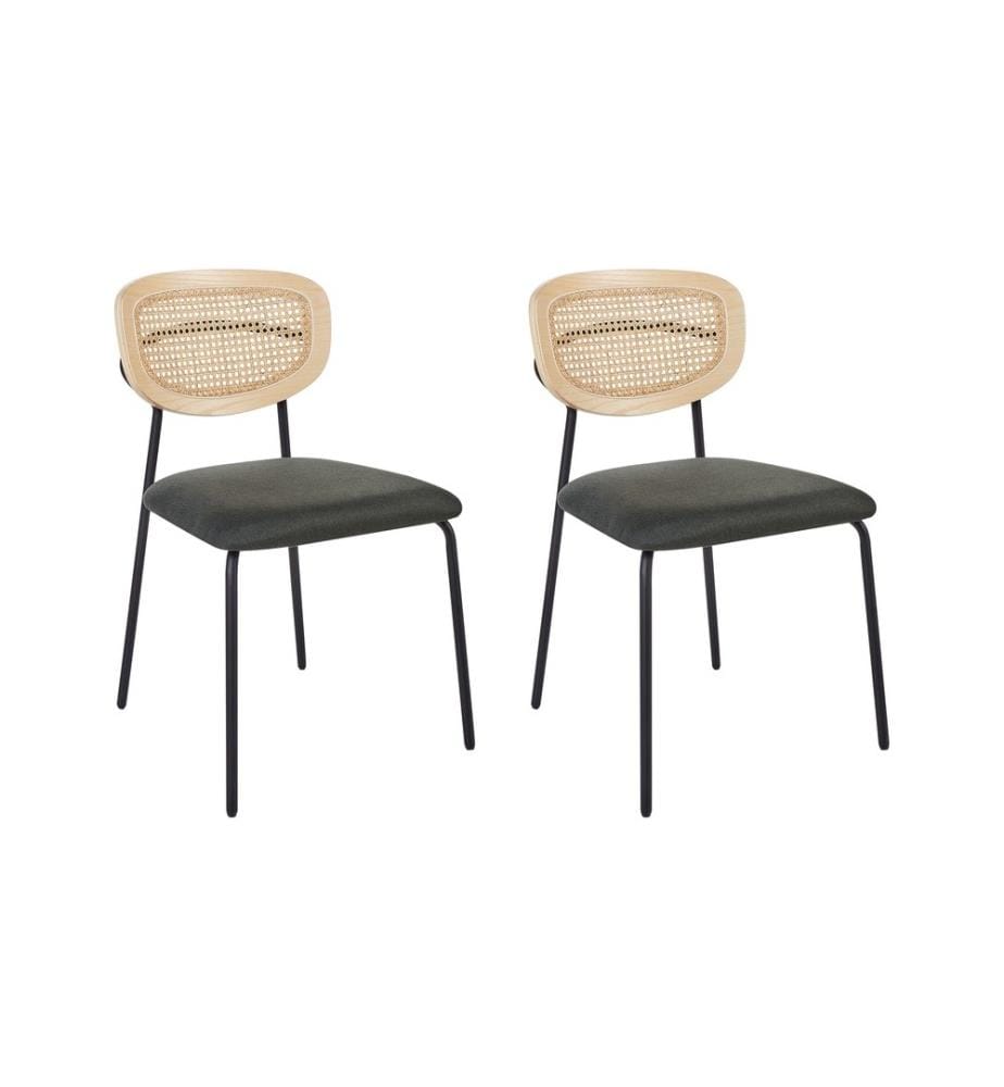 Lot de 2 chaises de salle à manger MAYETTA Métal Vert foncé
