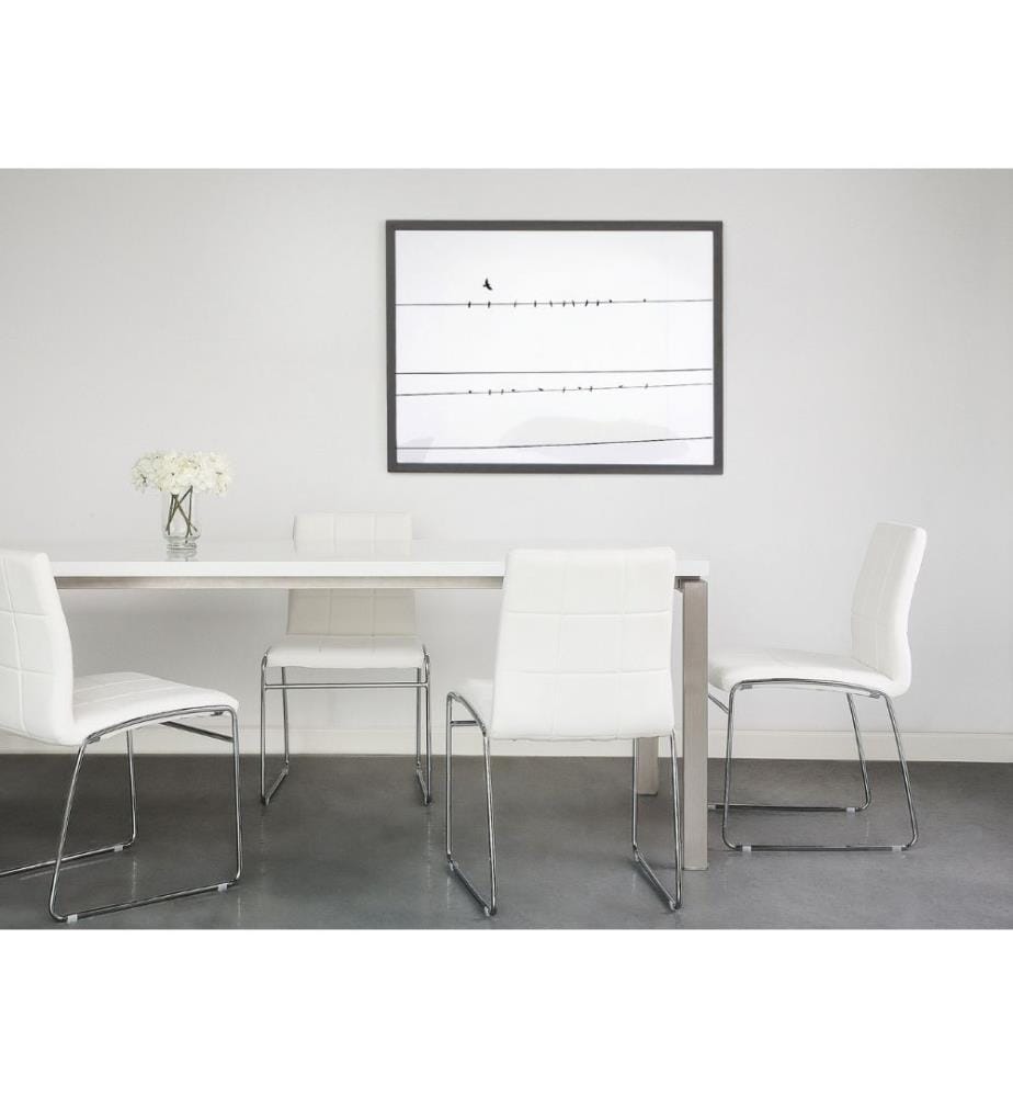 Lot de 2 chaises de salle à manger KIRON Cuir PU Blanc