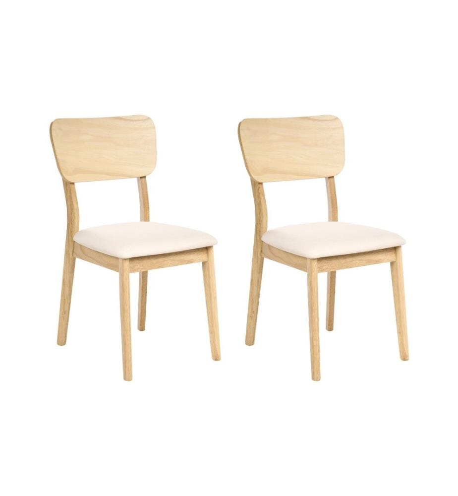 Lot de 2 chaises de salle à manger MINIER Bois Marron clair/beige