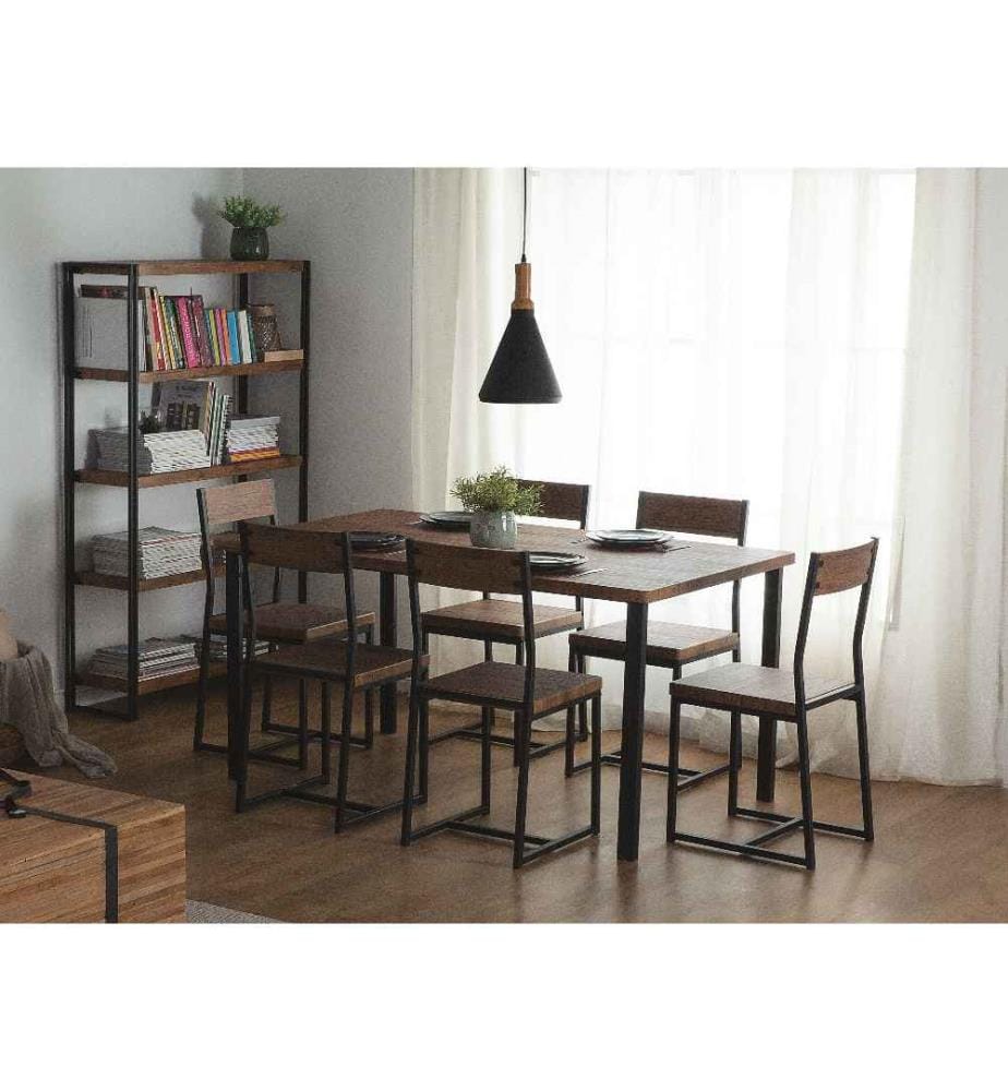 Lot de 6 chaises de salle à manger LAREDO Marron/noir