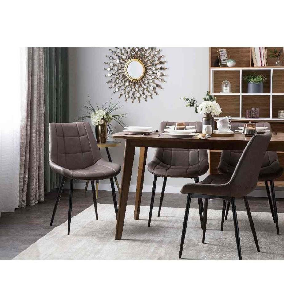 Lot de 2 chaises de salle à manger MELROSE II Cuir PU Marron foncé