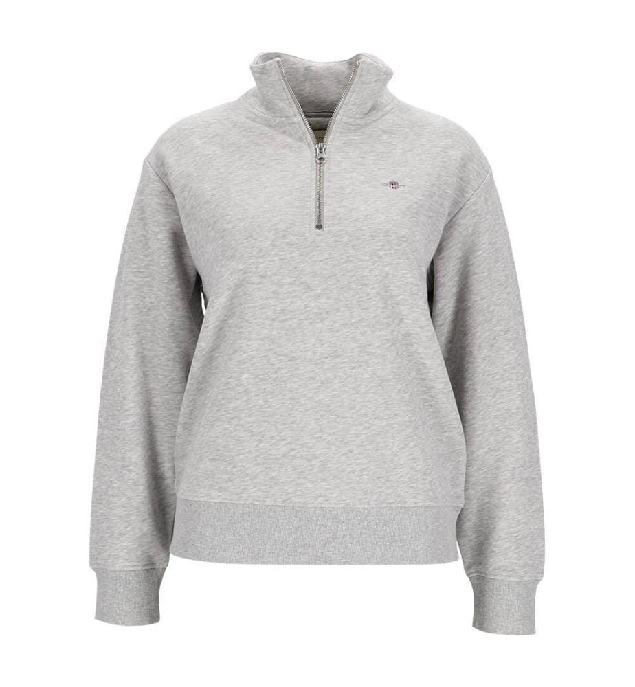 Pull demi-zip Shield - Gris Chiné Clair