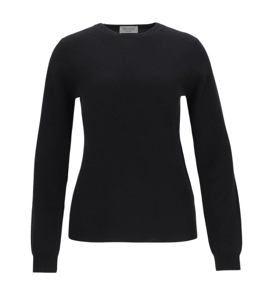 Pull Col Rond pour Femme en Cachemire - Noir