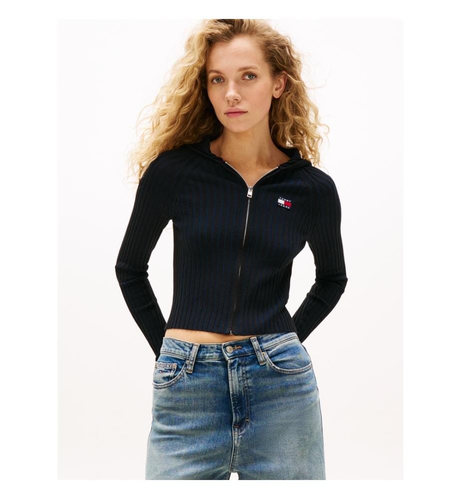 Cardigan zippé à capuche  Noir