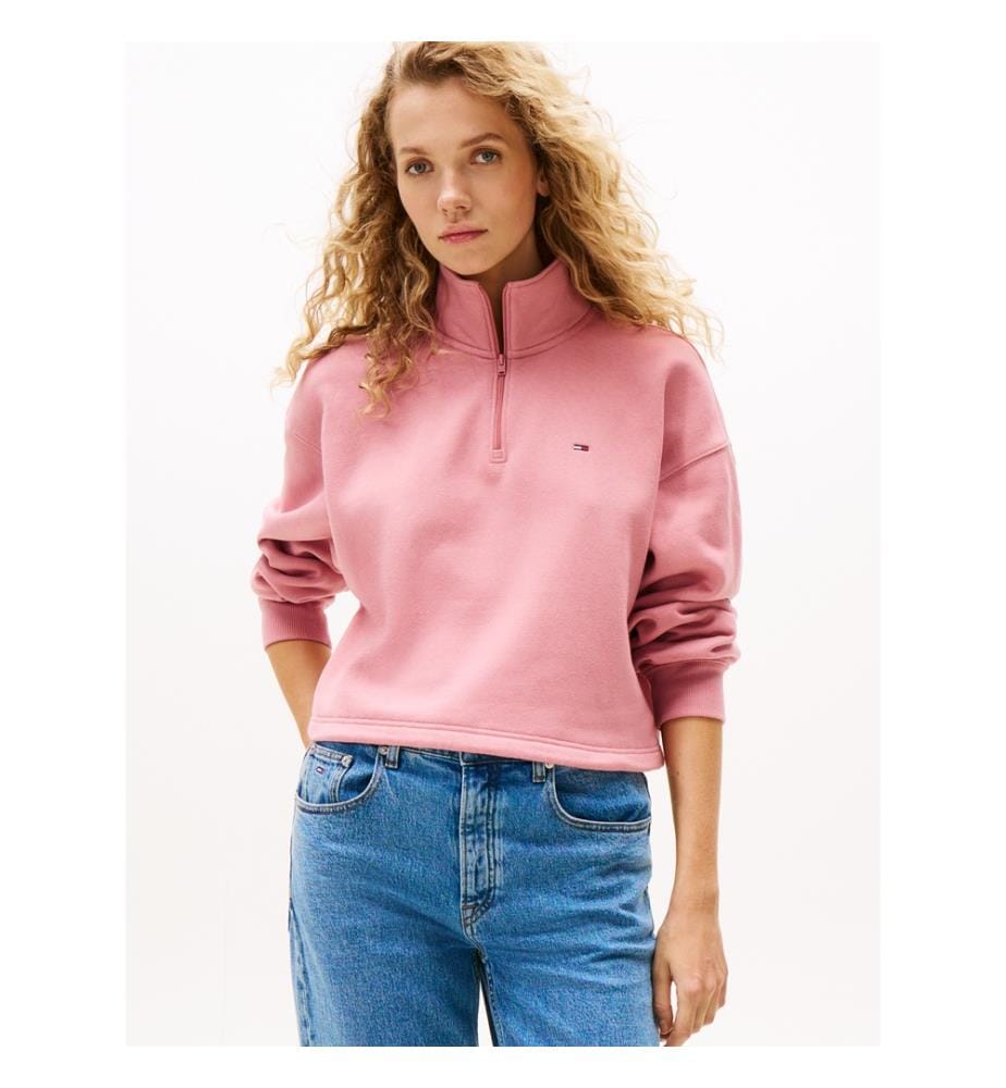Pull zippé 1/4 cropped  Rose