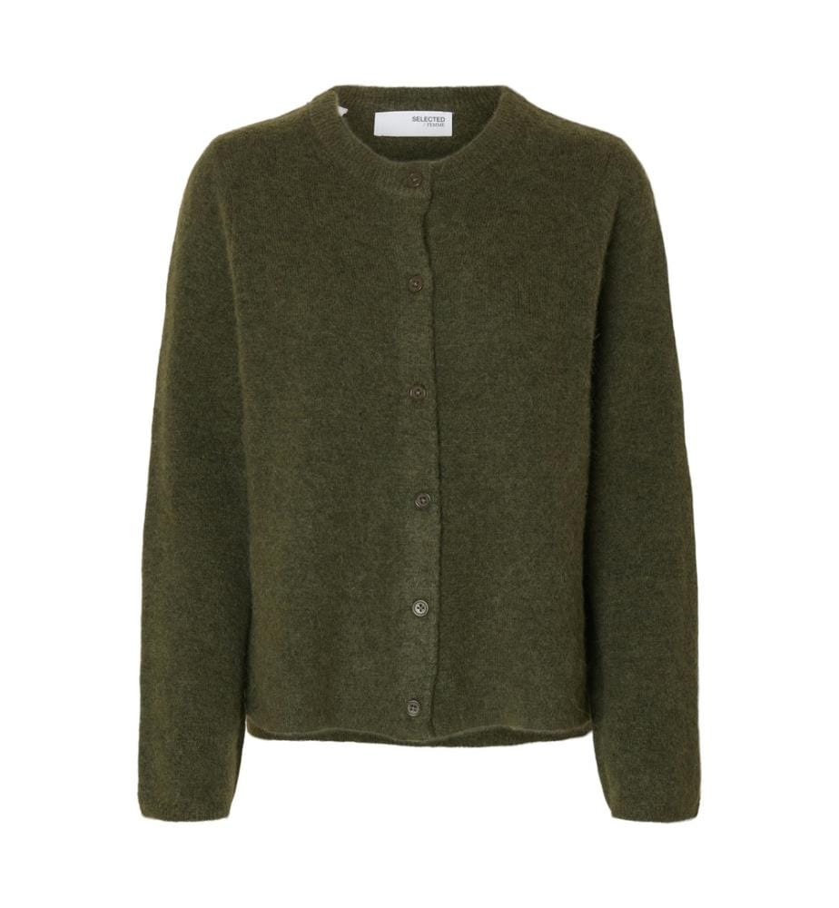 Cardigan en maille - Olive Kalamata chiné
