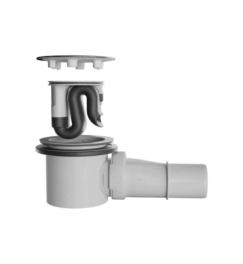 Visolva - Siphon sans nettoyage avec couvercle chromé