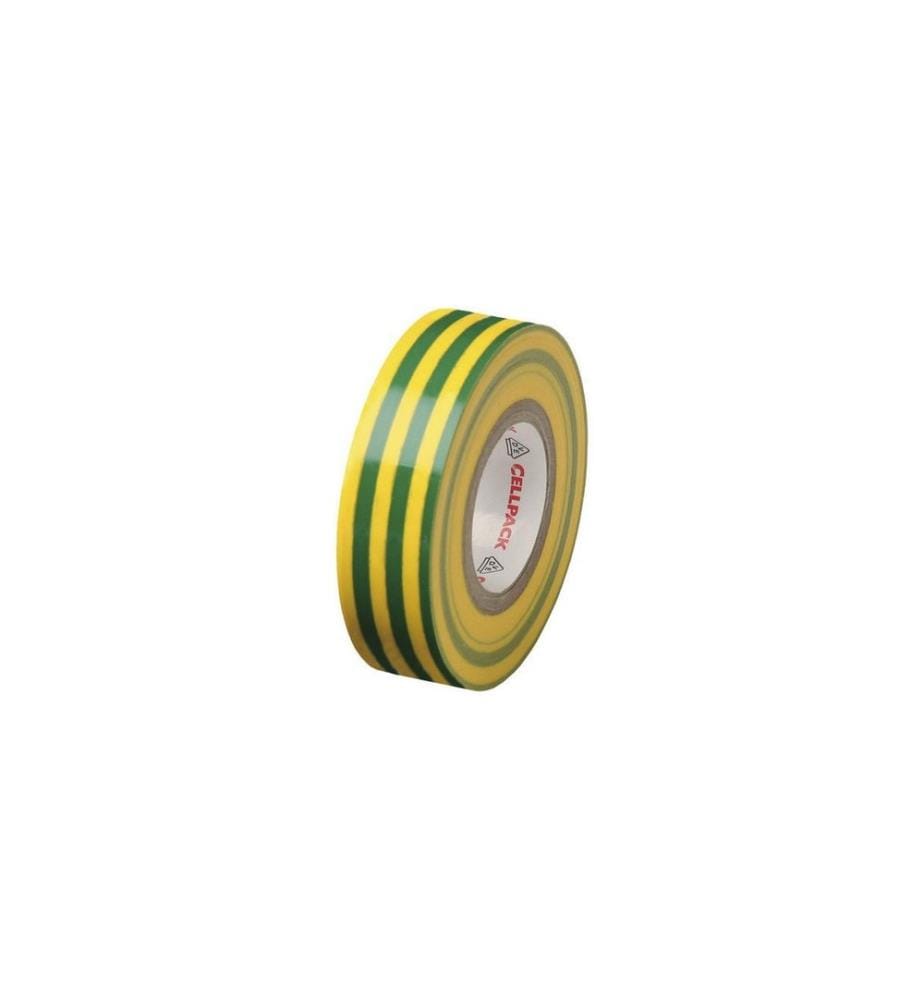 CELLPACK AG - Bande isolante 10 m x 15 mm, Jaune/Vert