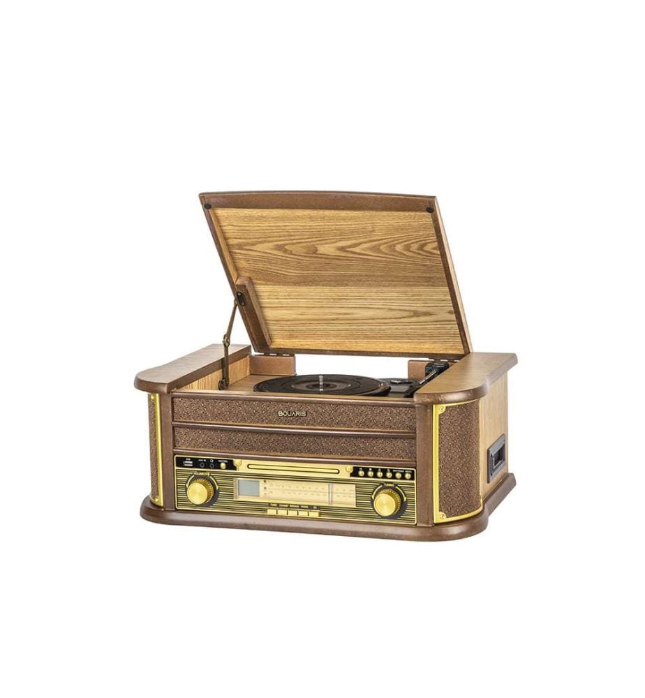 Platine vinyle Bolaris Bluetooth CD K7 AM / FM 5 W - Modèle Cambridge - Hêtre