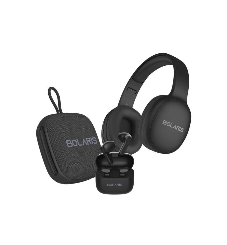 Pack Audio 3-en-1 Bolaris Bluetooth - Casque Enceinte TWS - Noir