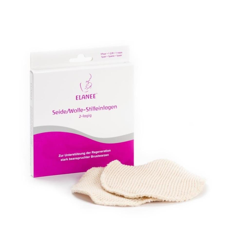 Coussinets d'allaitement en soie et laine, double épaisseur, 1 pair