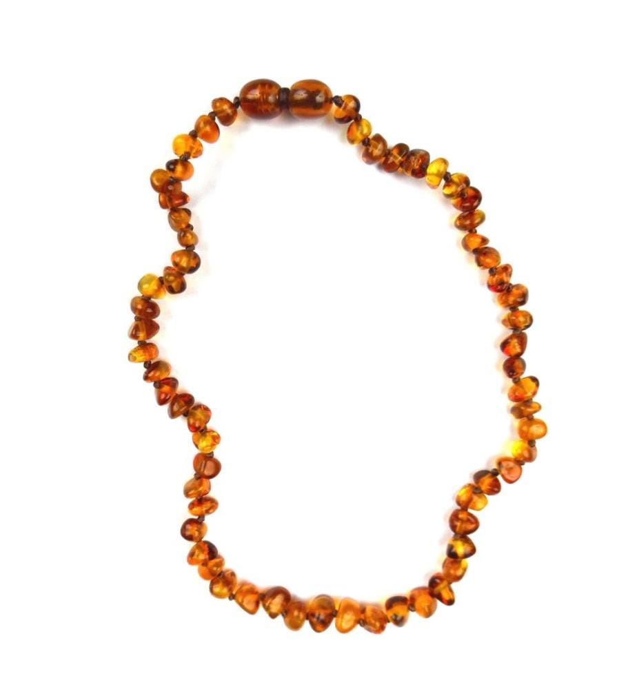 Chaînette d'ambre baroque, avec fermeture à cliquet