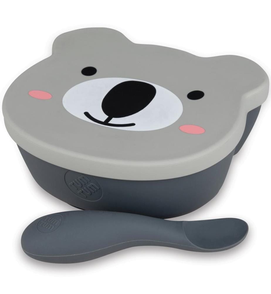 Bol bébé avec cuillère gris