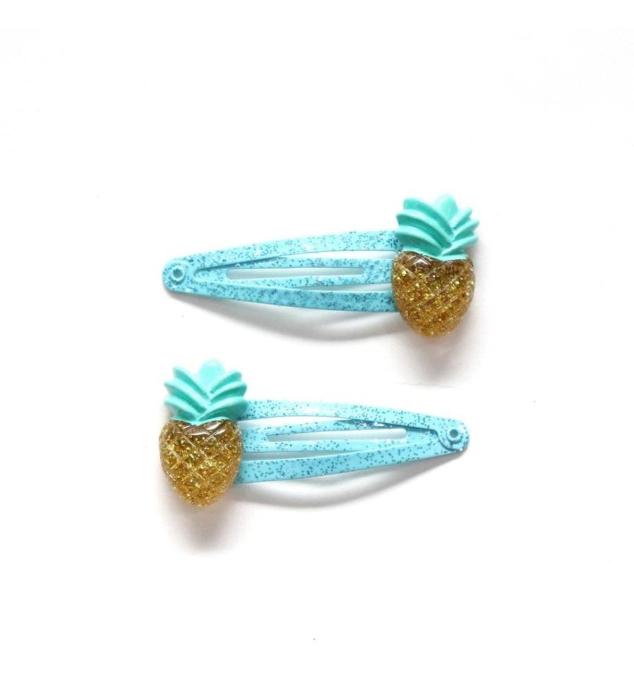 Barrettes cheveux 2 pcs. Ananas bleus
