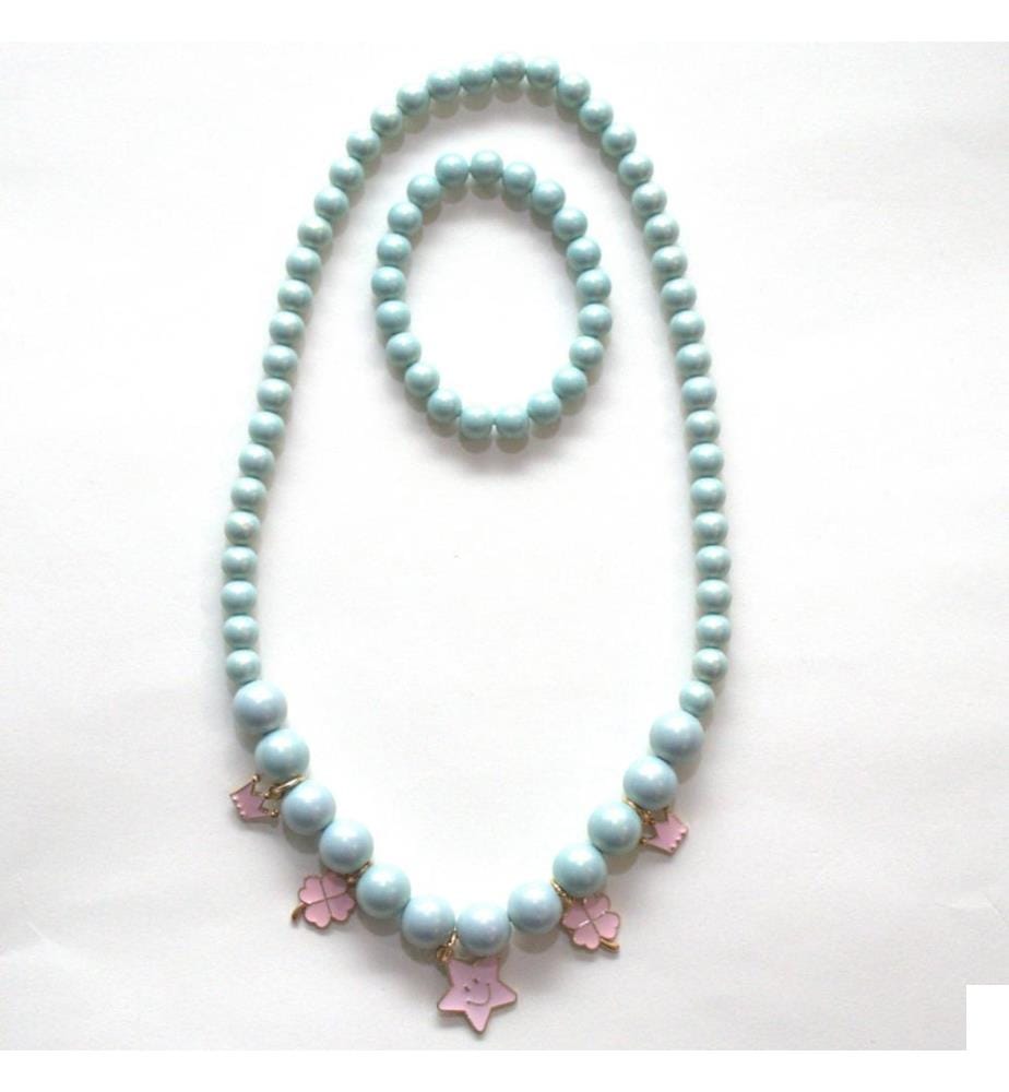Collier et bracelet Mila menthe