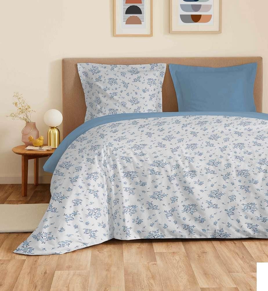 Parure de Draps 4 Pièces pour lit 140 x 190 cm - Louise Bleu