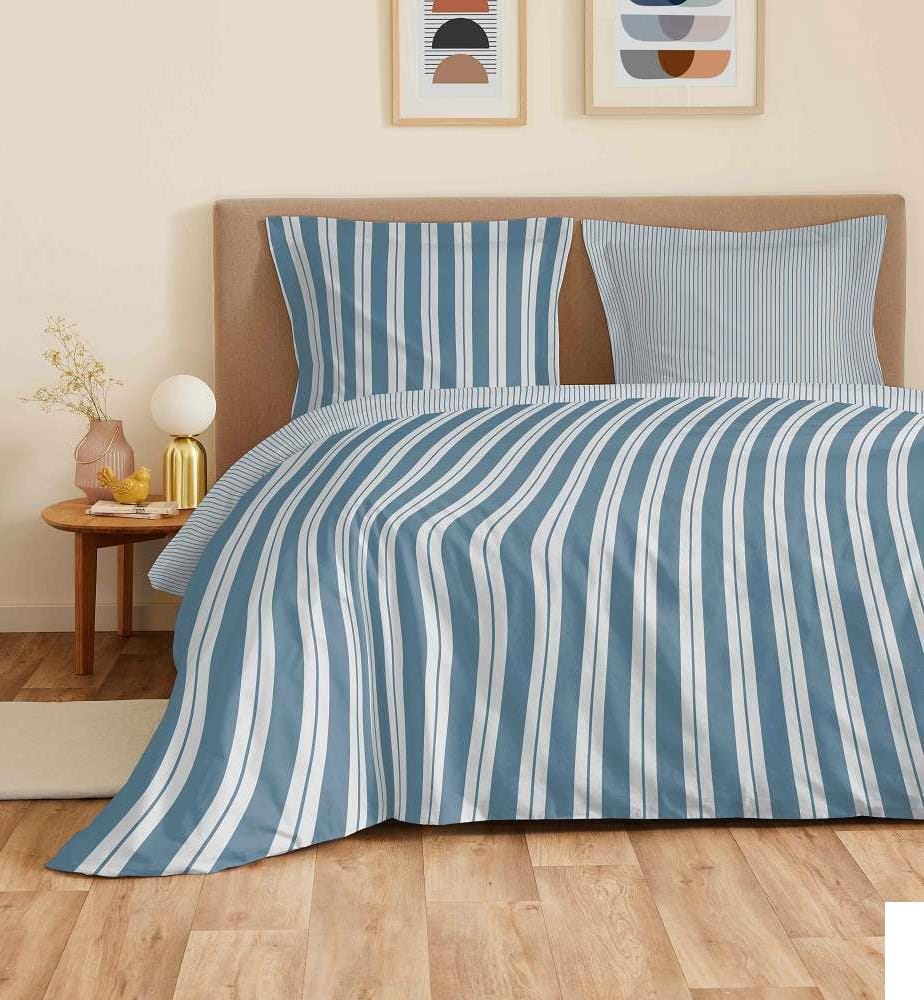 Parure de Draps 4 Pièces pour lit 140 x 190 cm - Florence Denim