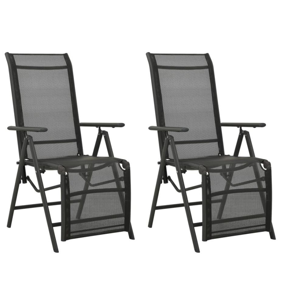 Chaises inclinables de jardin lot de 2 Textilène et aluminium
