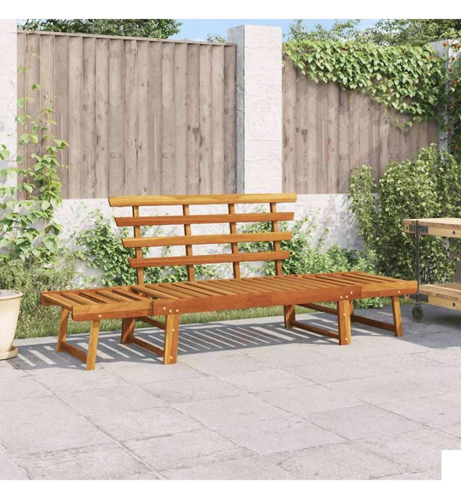 Banc de jardin 2-en-1 190 cm Bois solide d'acacia