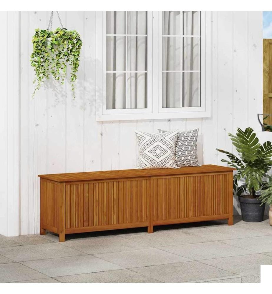 Boîte de rangement de jardin 200x50x58 cm Bois d'acacia solide