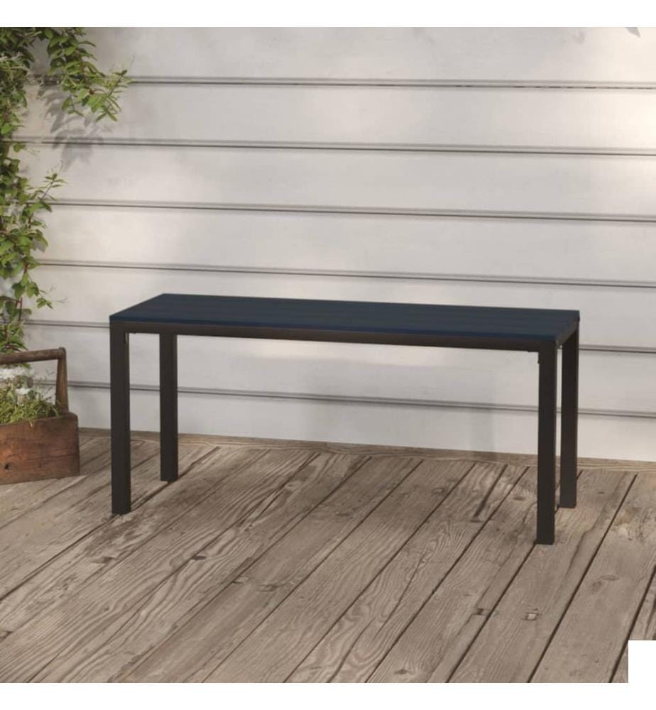 Banc de jardin 110 cm acier et WPC noir