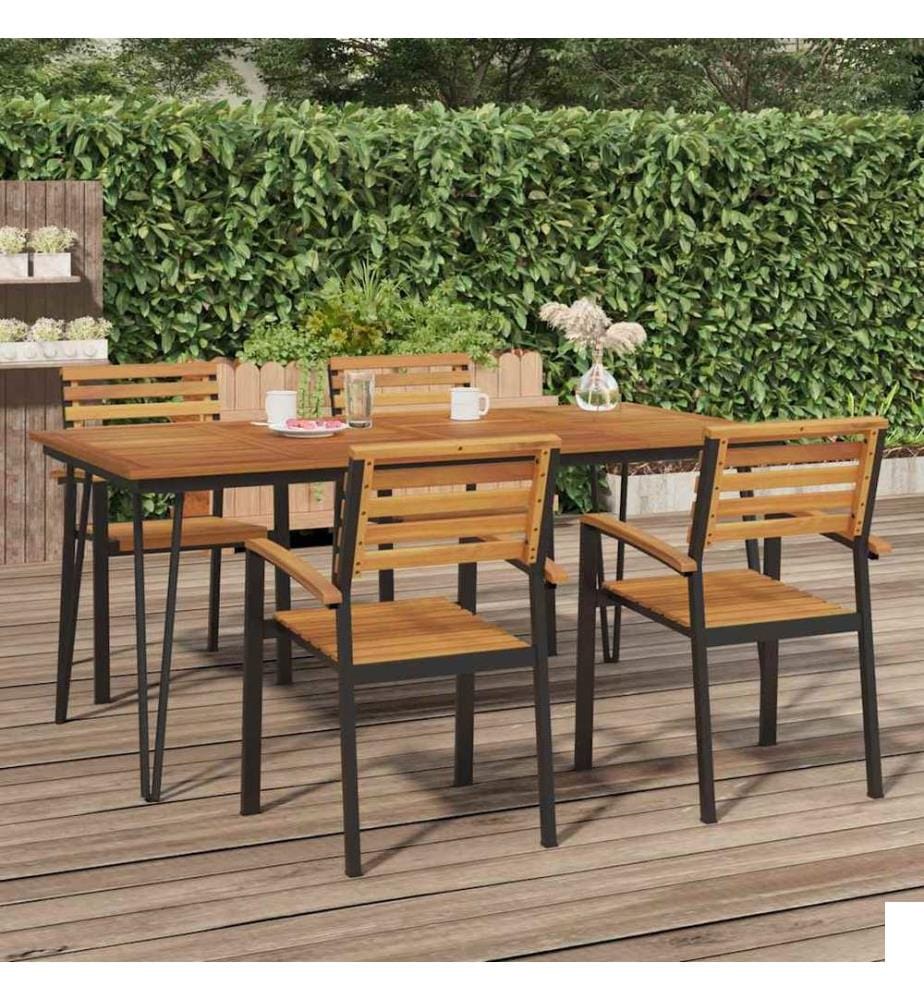 Table de jardin avec pieds épingle à cheveux 180x90x75 acacia