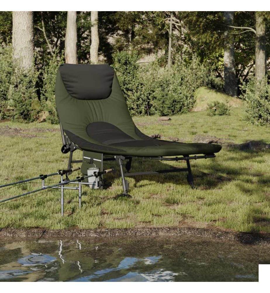 Lit de pêche avec pieds à boue réglables pliable vert