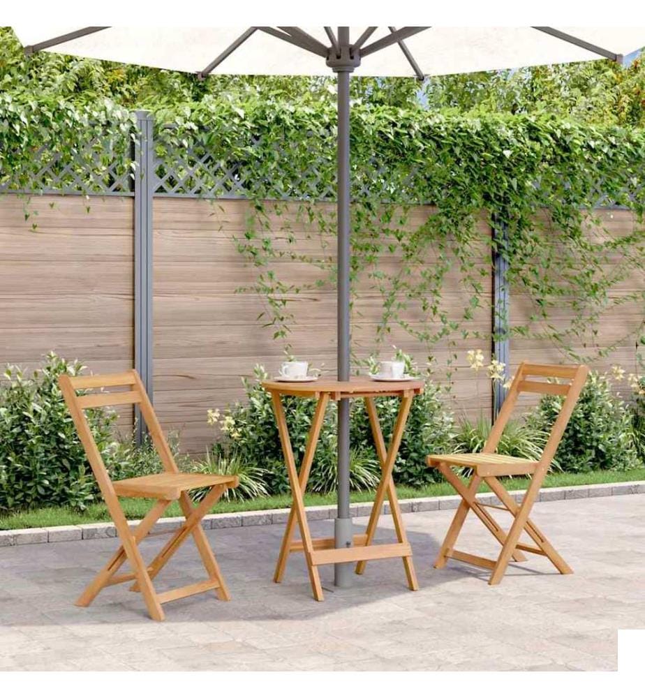 Table pliable de jardin 60x75 cm bois d'acacia massif