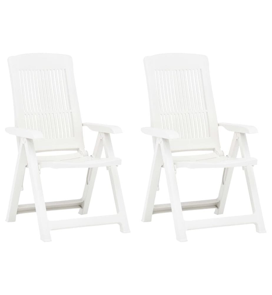 Chaises inclinables de jardin lot de 2 Plastique Blanc