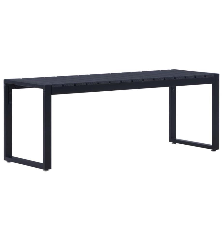 Banc de jardin 120,5 cm Panneau PS Noir