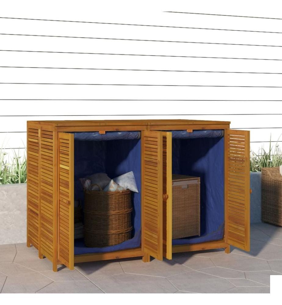 Boîte de rangement de jardin 140x87x104 cm bois massif d'acacia