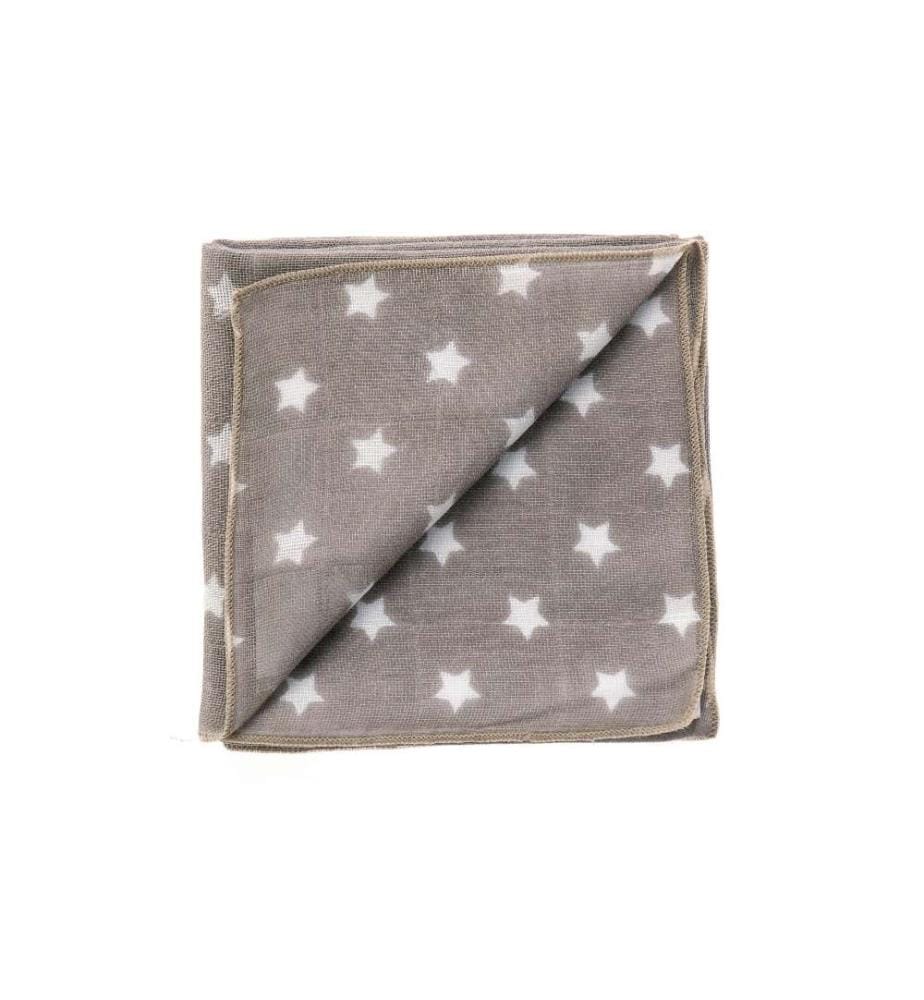 ZEWI bébé-jou Serviette en gaze étoiles de boue taille 60x60 cm