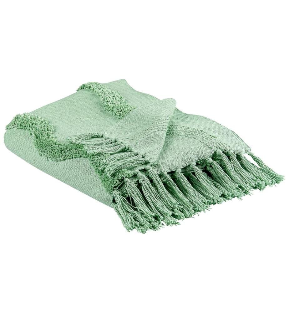 Couverture KHARI Coton 125 x 150 cm Vert clair