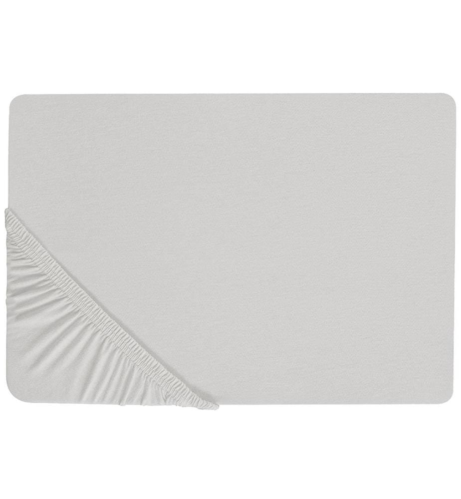 Drap housse JANBU Coton 180 x 200 cm Gris clair