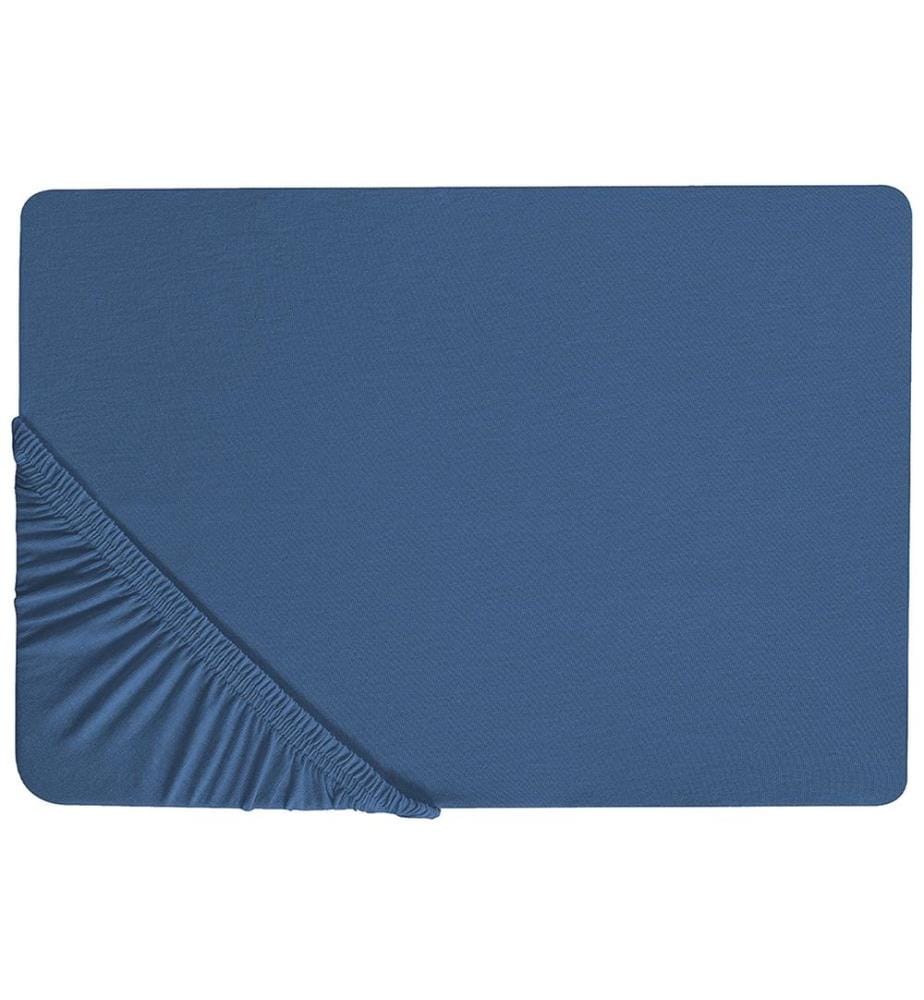 Drap housse JANBU Coton 180 x 200 cm Bleu marine
