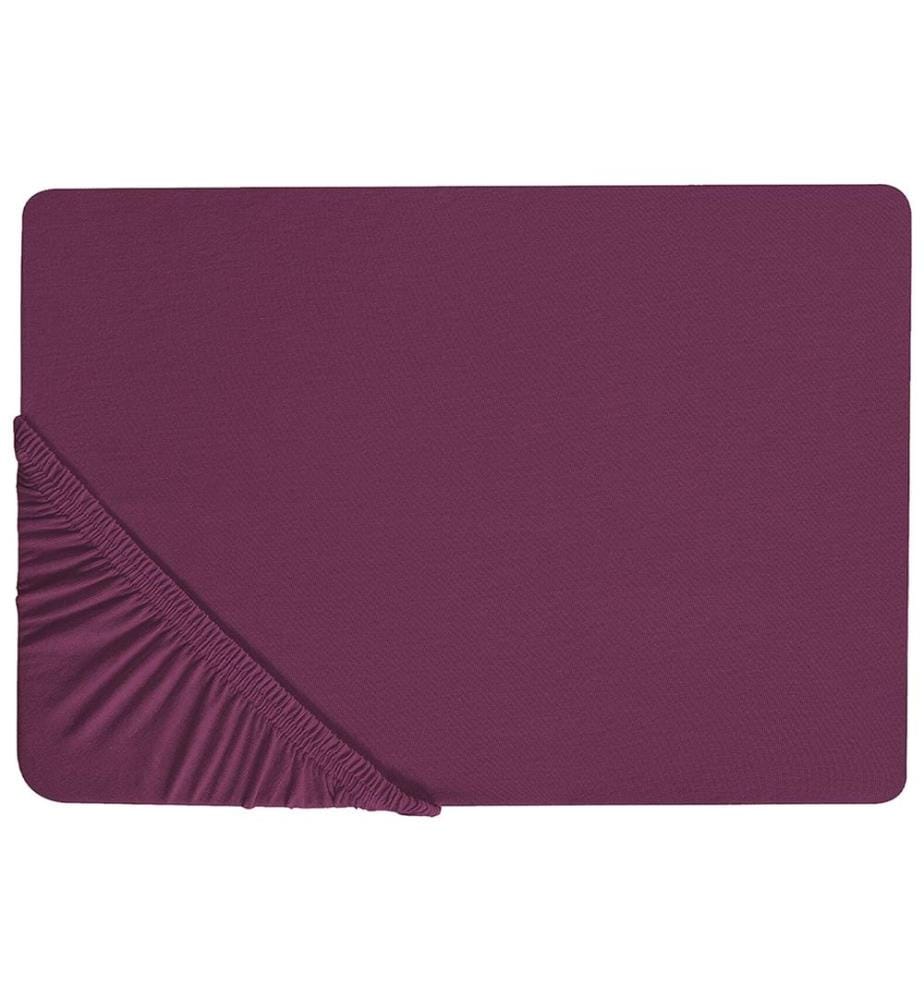 Drap housse JANBU Coton 180 x 200 cm Rouge Bordeaux
