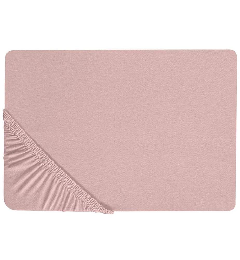 Drap housse HOFUF Coton 160 x 200 cm Rose